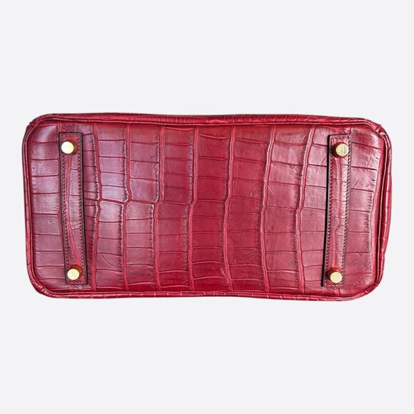 Hermes Red Crocodile & Gold Hardware Birkin 30 - Picture 5 of 8